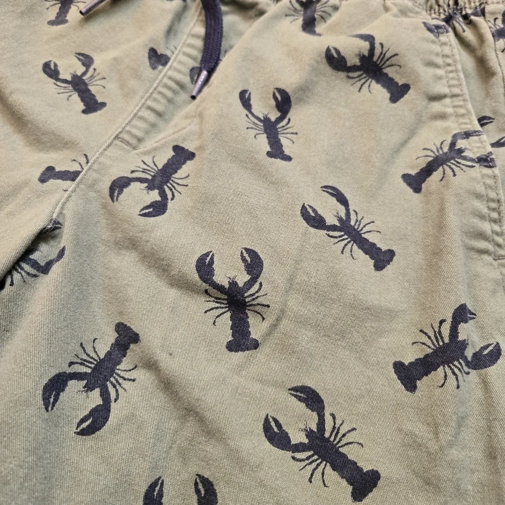 Old Navy Green Shorts Navy Lobster/Crawfish Print Boys Size 14/16